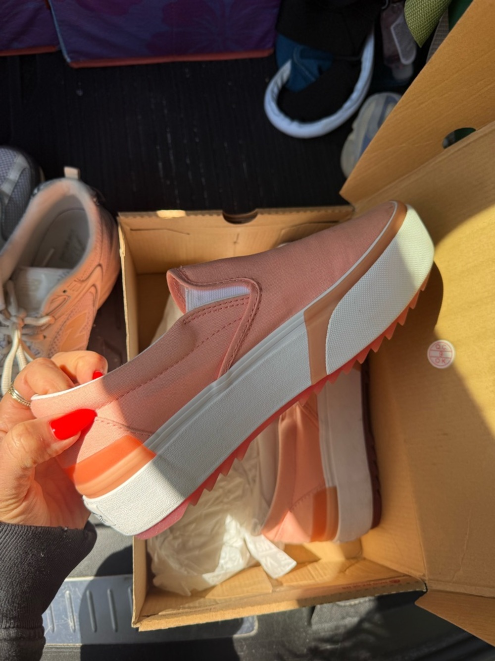 Vans Pink Slip-On Platform Sneakers